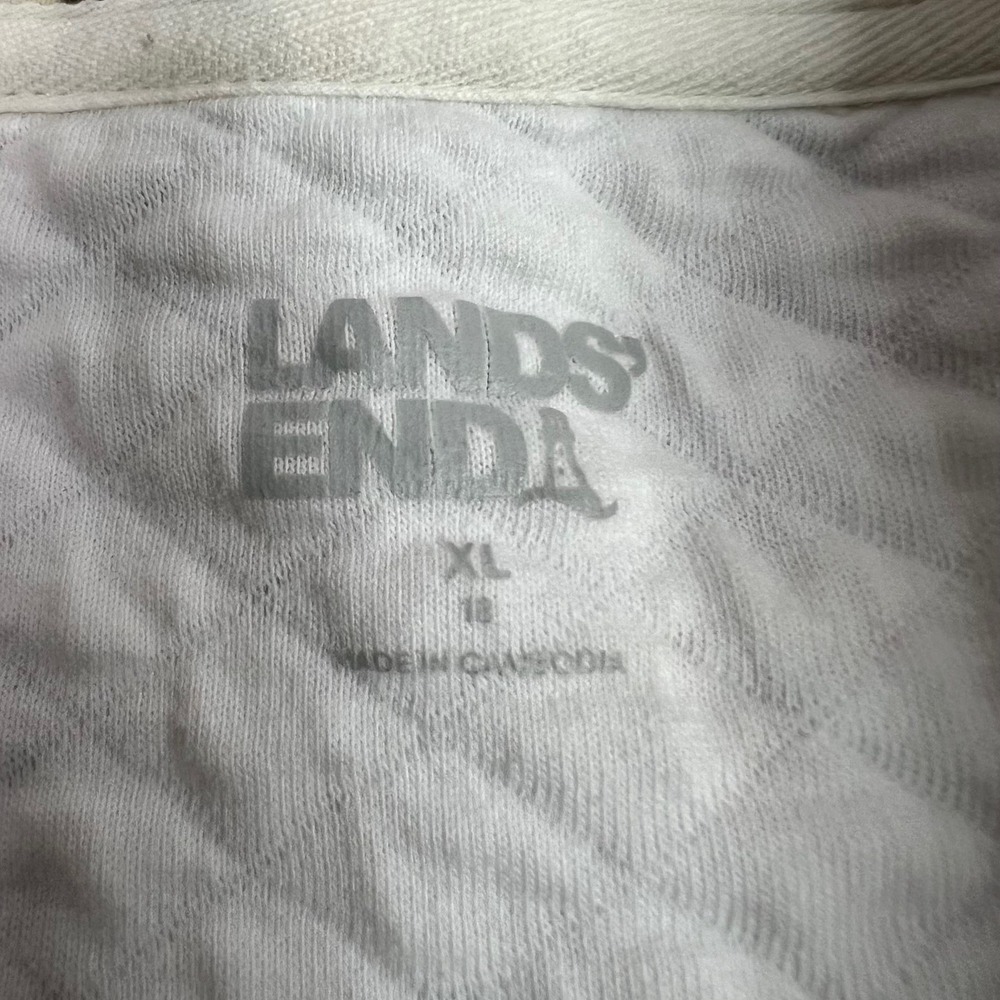 Lands' End XL Quilted Wildflower Floral Pullover Top Botanical Cottagecore - Picture 5 of 10